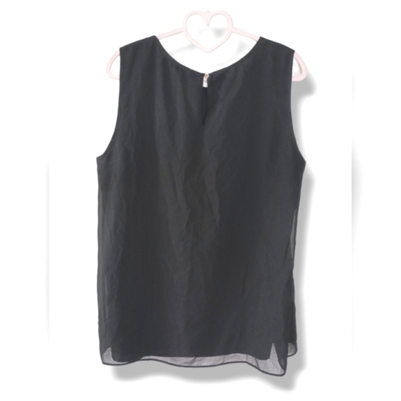 Karl Lagerfeld Pleated Sleeveless Top in Black - Picture 3 of 4